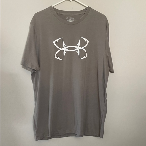 Under Armour Men's Charcoal Tee with White Logo - Picture 1 of 5